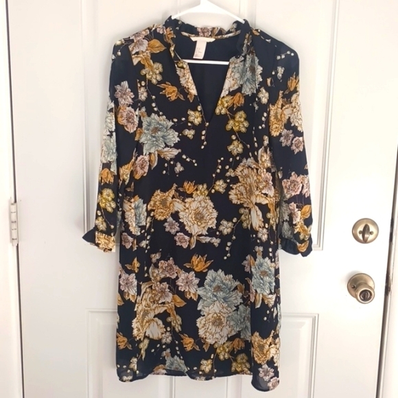 H&M floral tunic / midi dress size 2 in good used condition - Picture 1 of 9